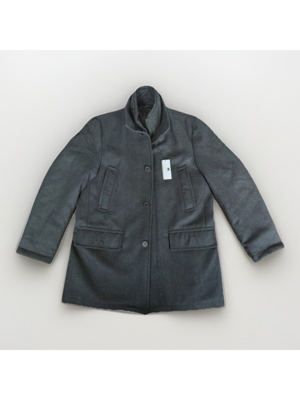 Collection by Michael Strahan Coat Men Black Wool Blend Heavy Size 44 L